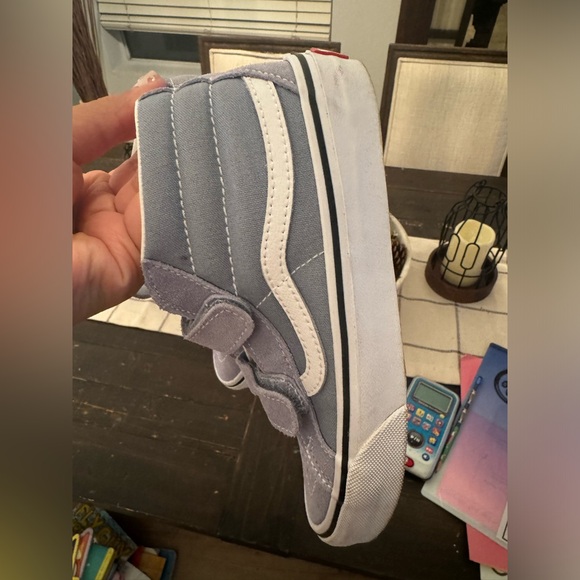 Vans SK8- Mid kids shoes. Blue and white. Size 3. EUC - Picture 6 of 9